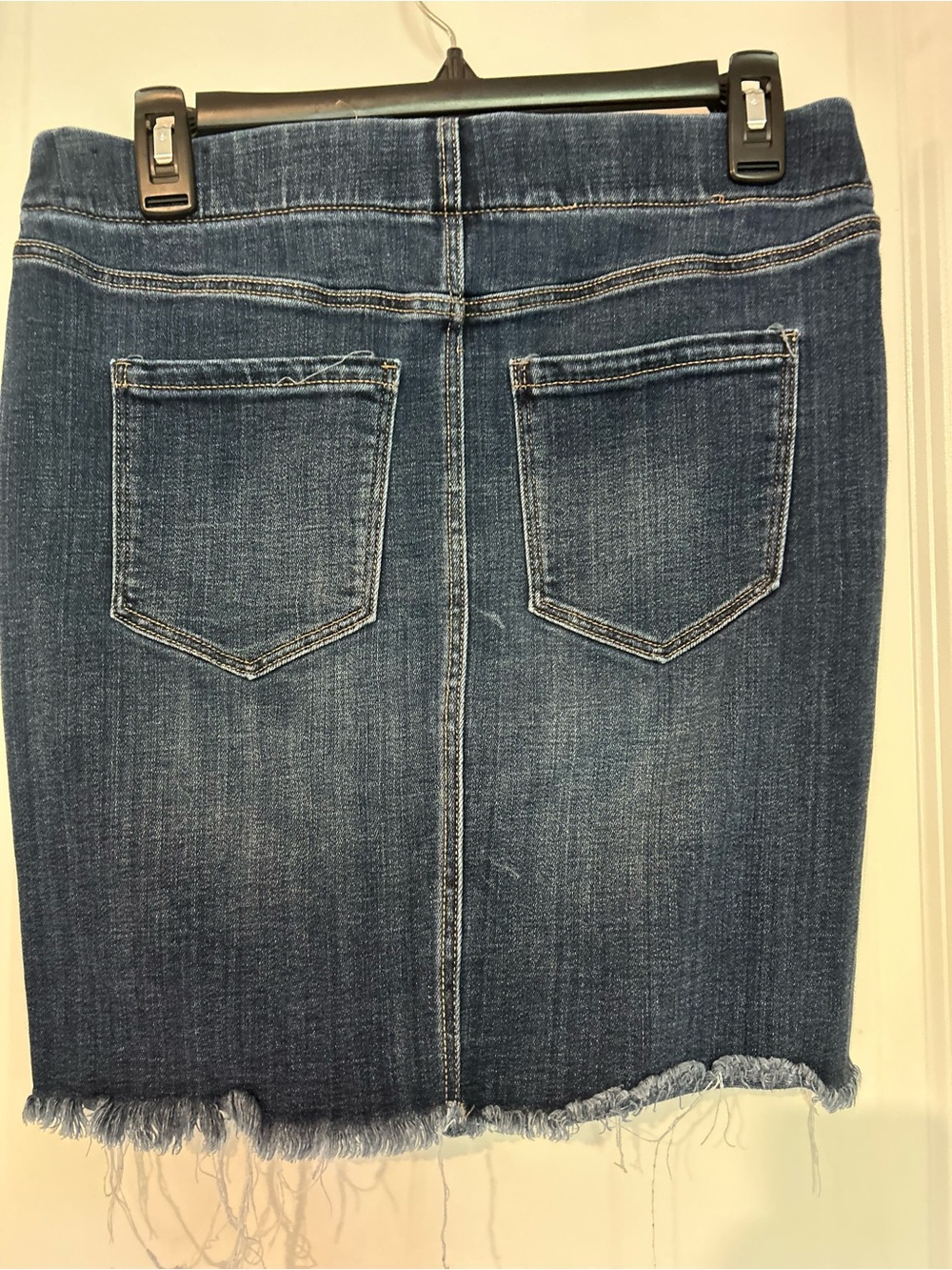 Liverpool Dark Blue Denim Skirt with frayed hemline - Picture 2 of 3
